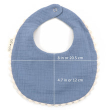 Load image into Gallery viewer, ALI + OLI Muslin Cotton Reversable Baby Bib
